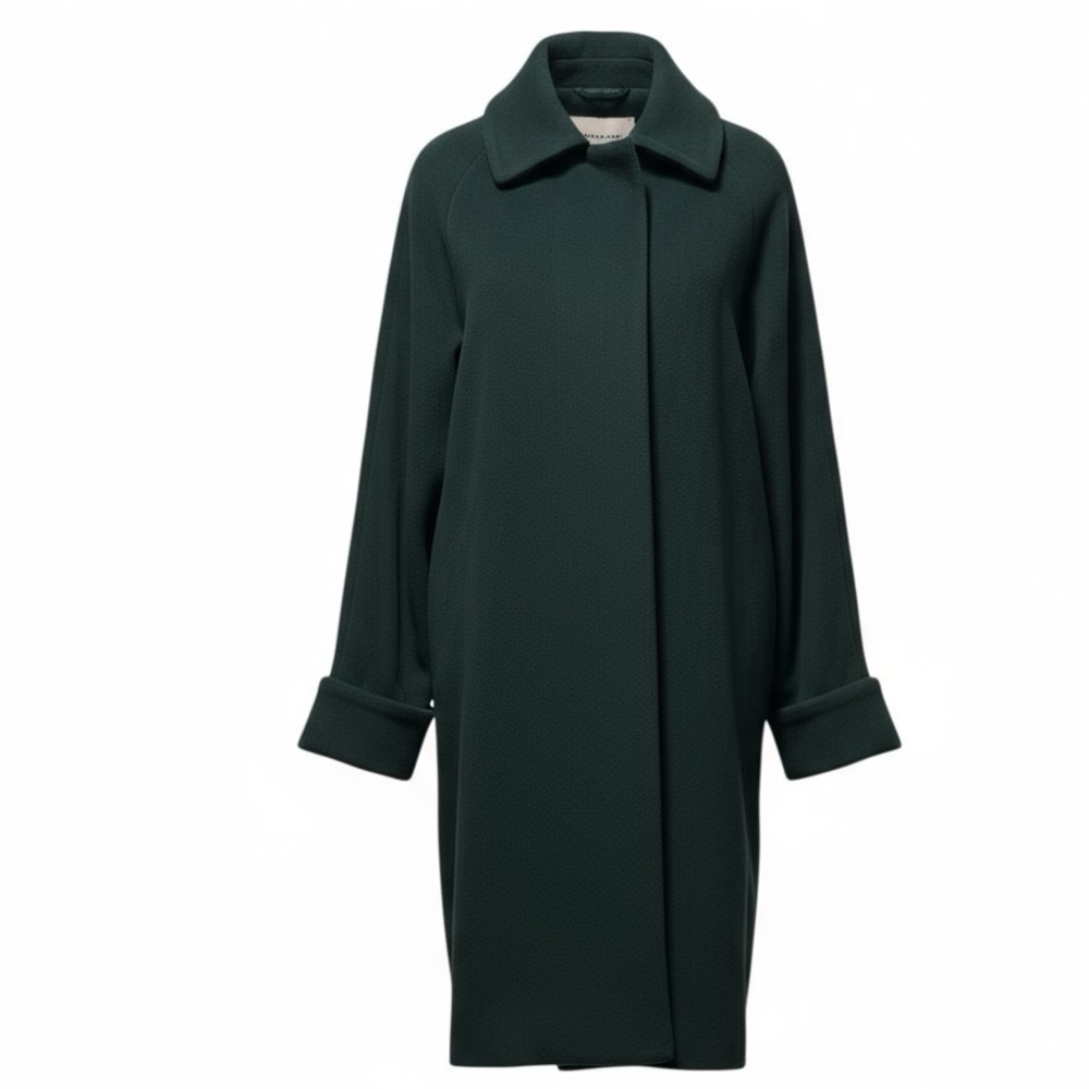 Cinzia Rocha Icons Wool Cshmere Goat, Green Size 12 Oversized Cocoon Jacket